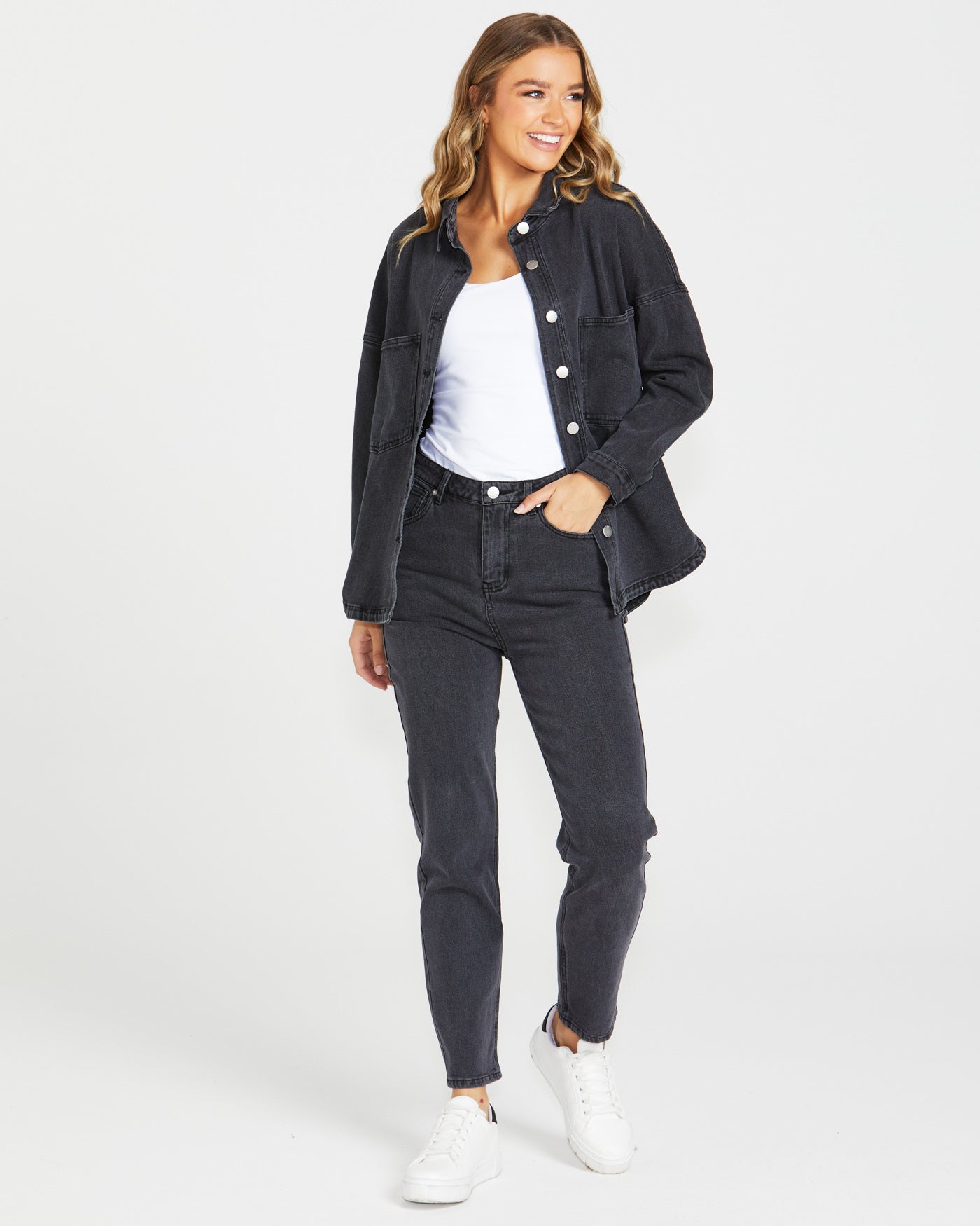 Jasmine Denim Jacket in Washed Black