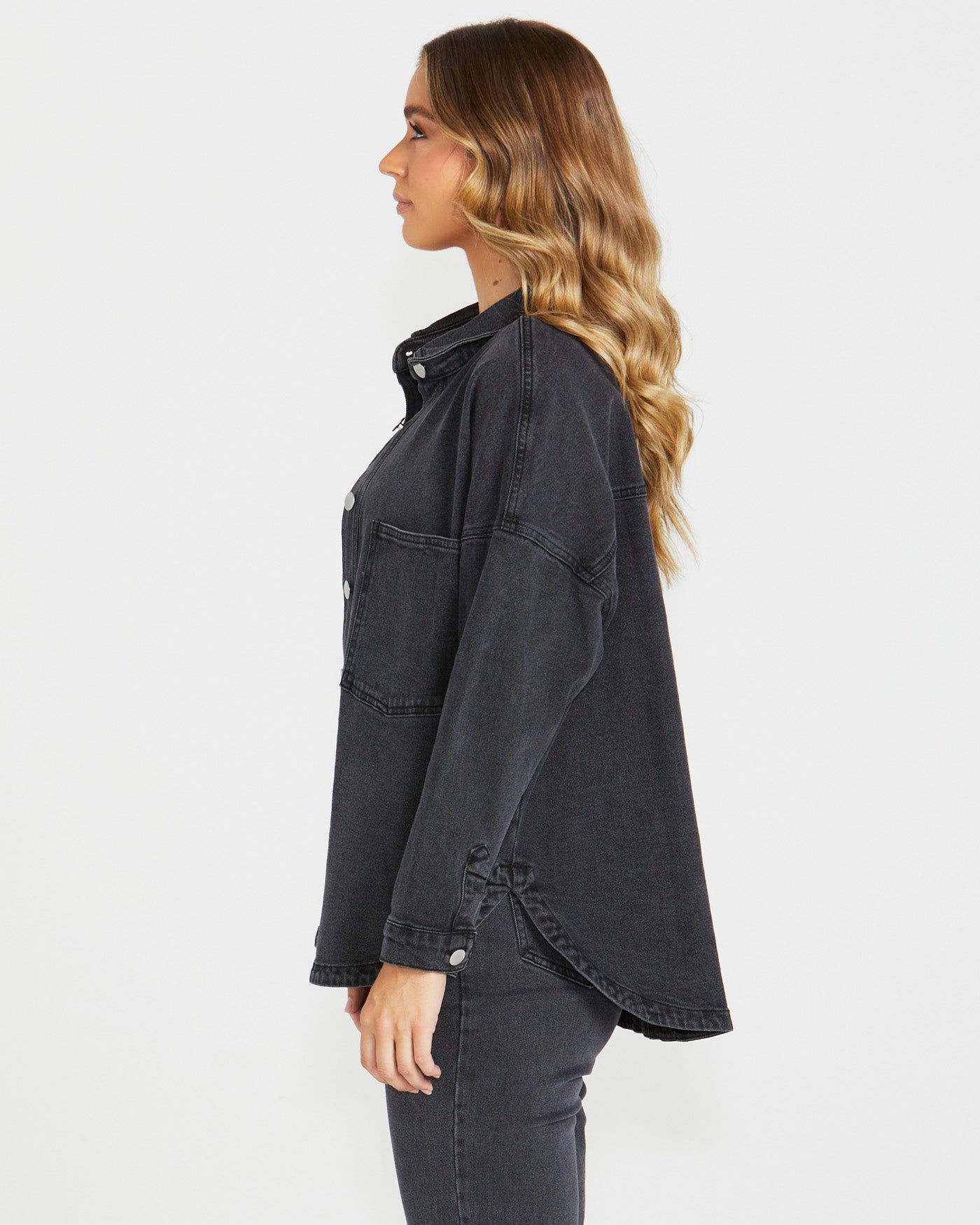 Jasmine Denim Jacket in Washed Black