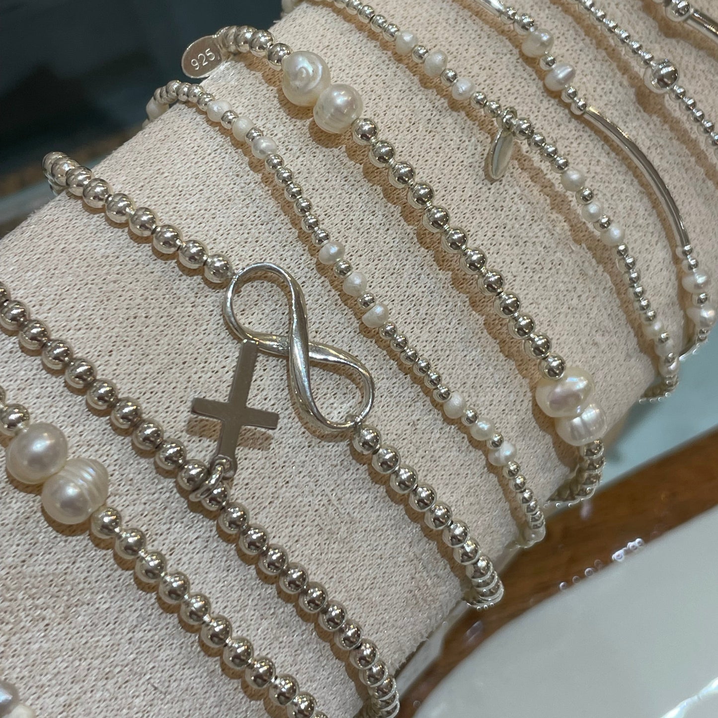 Beaded 925 Sterling Silver Bracelet