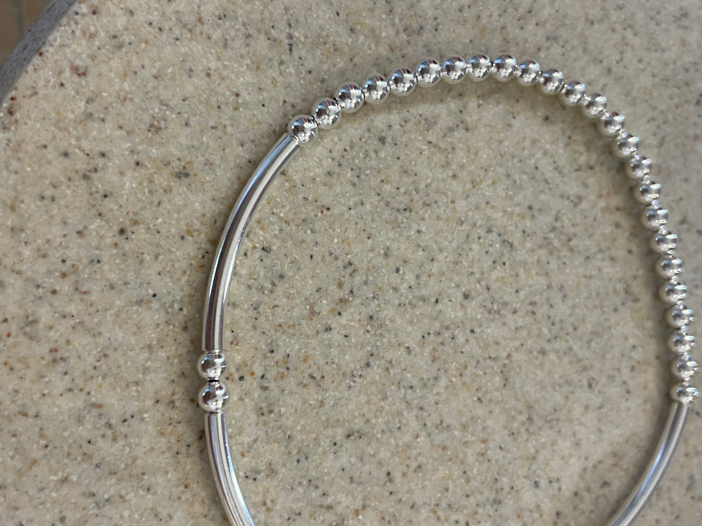 Beaded 925 Sterling Silver Bracelet