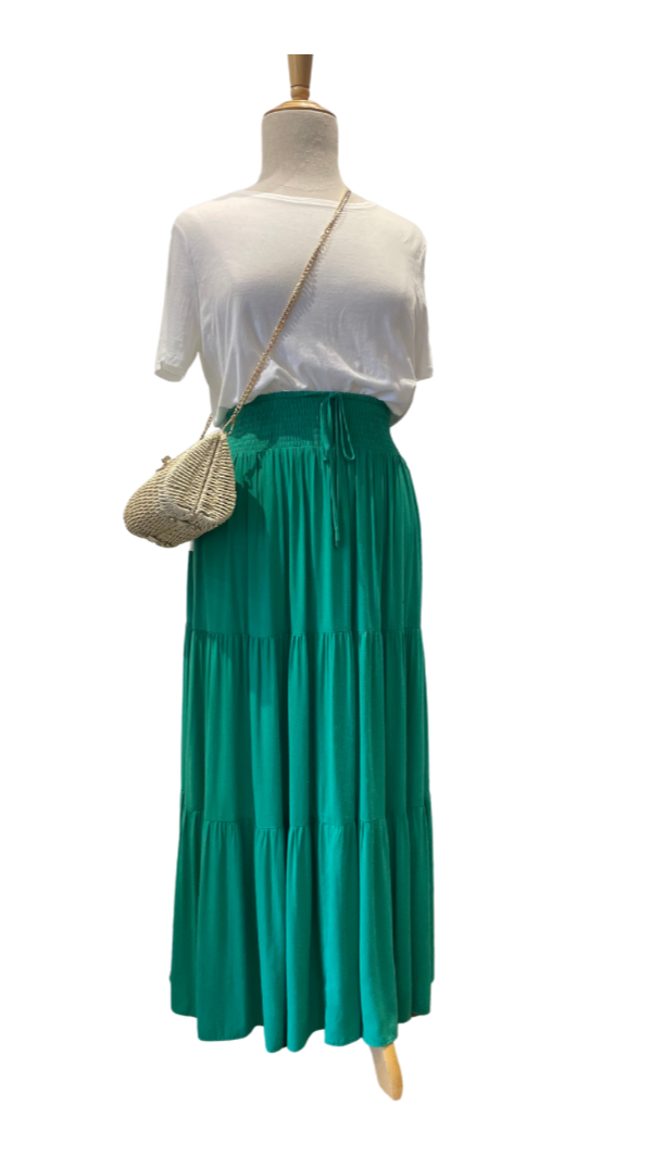 SAIJO Maxi Skirt in Green