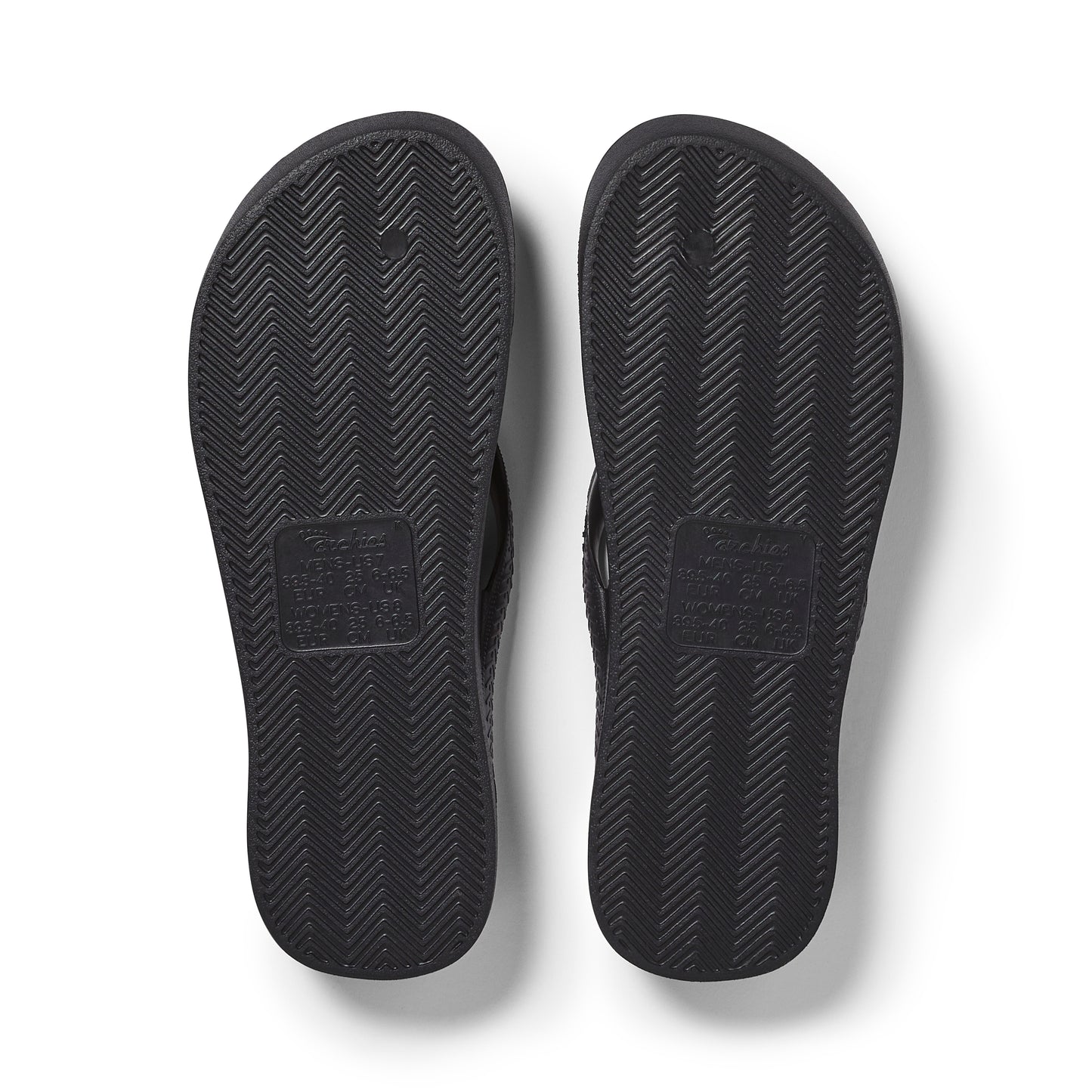 Archies Arch Support Thongs: Black Crystal