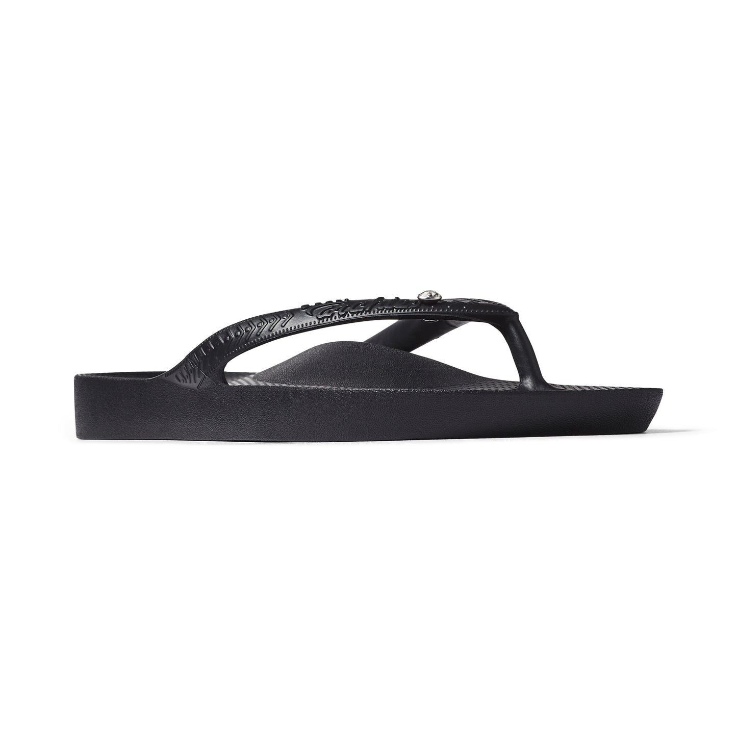 Archies Arch Support Thongs: Black Crystal