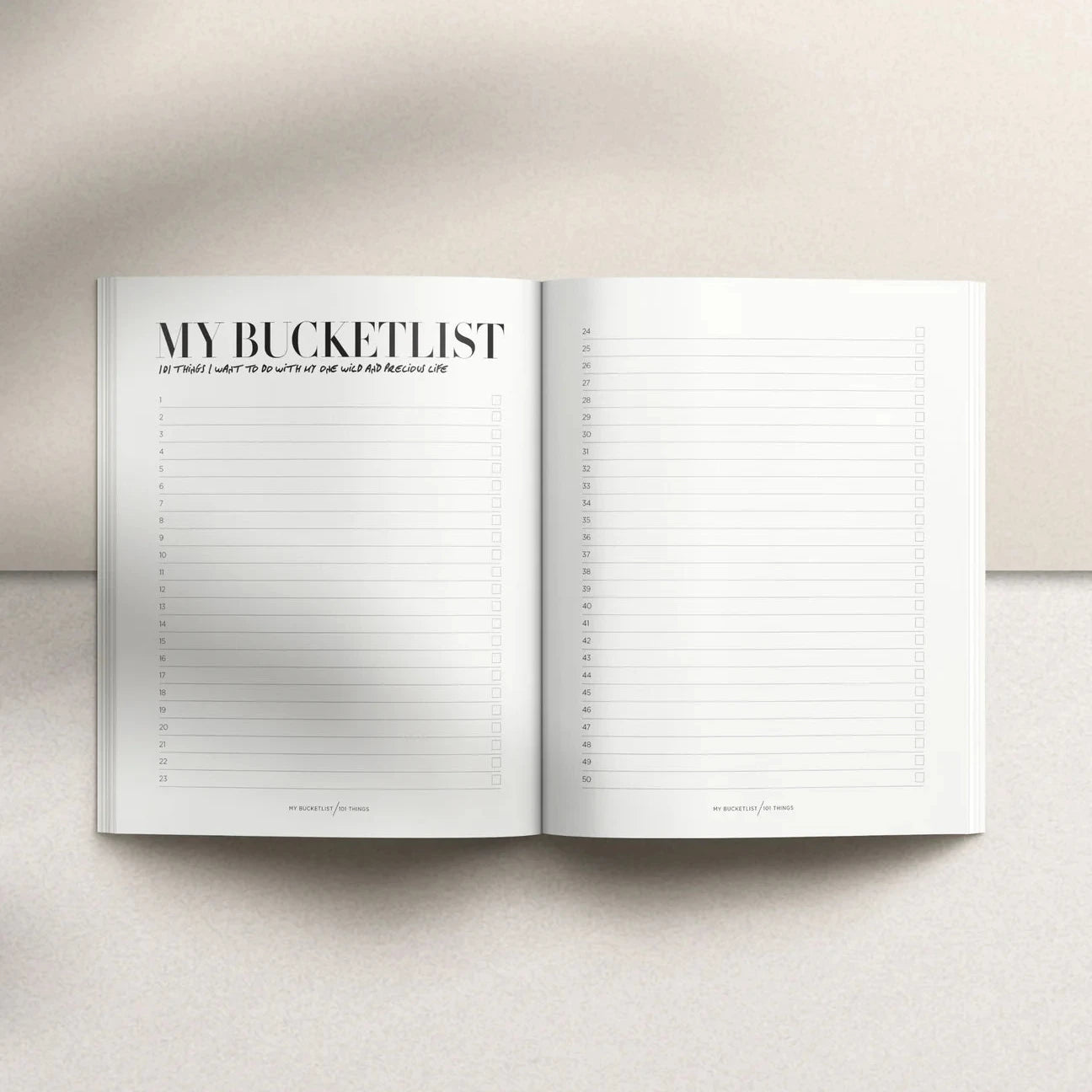 Journal: My Bucket List in Black Cloth