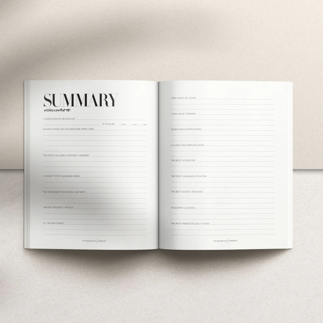 Journal: My Bucket List in Oat Cloth
