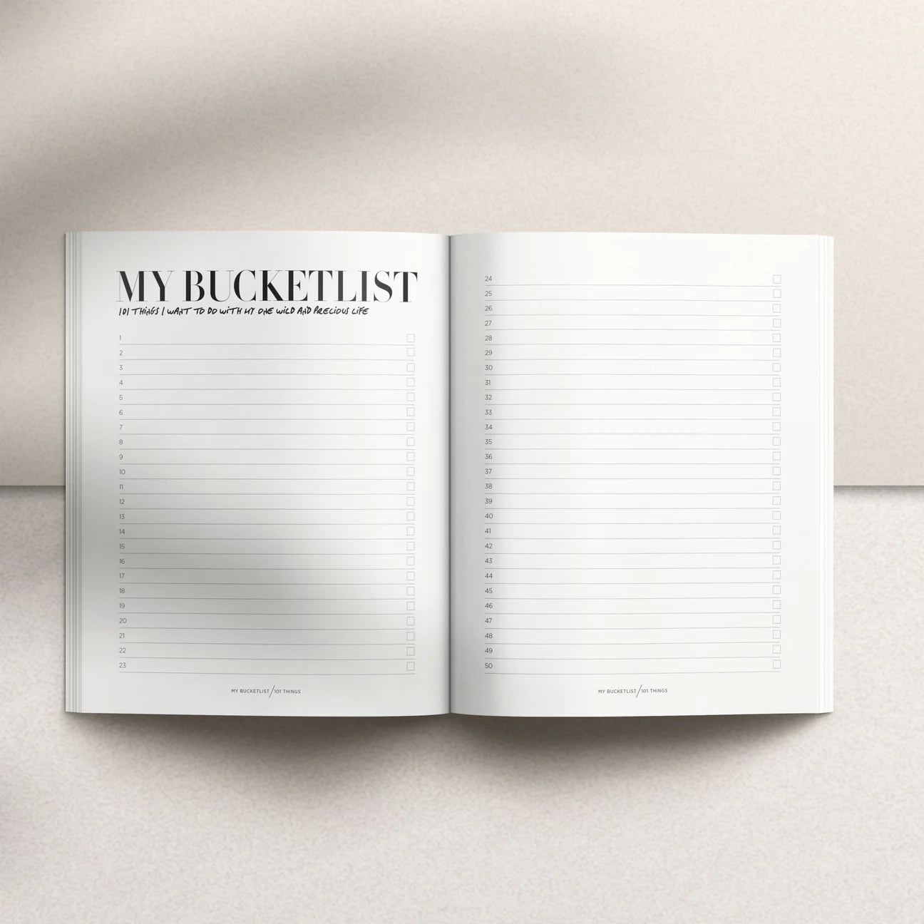 Journal: My Bucket List in Oat Cloth