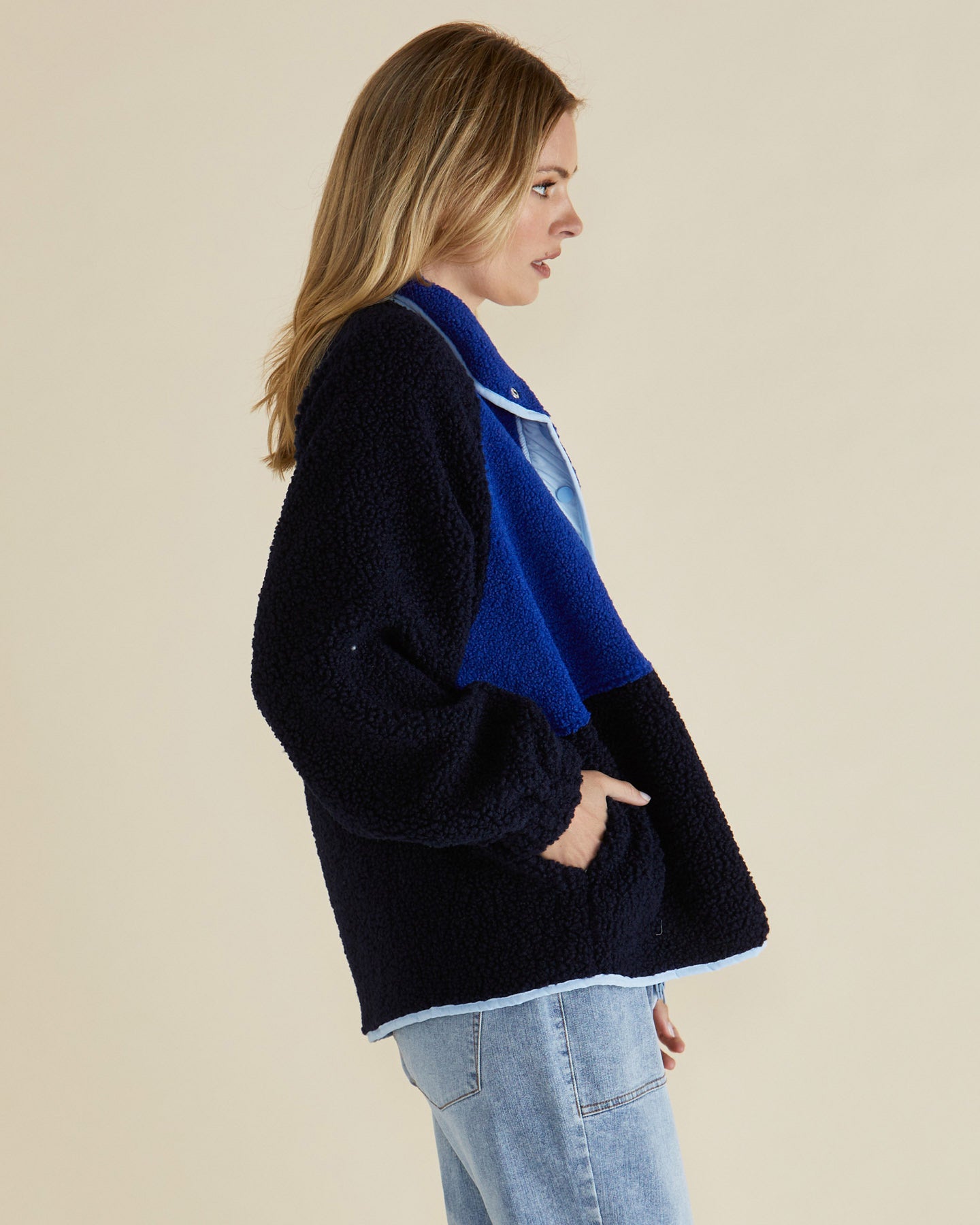 Franklin Fleecy Jacket in Blue