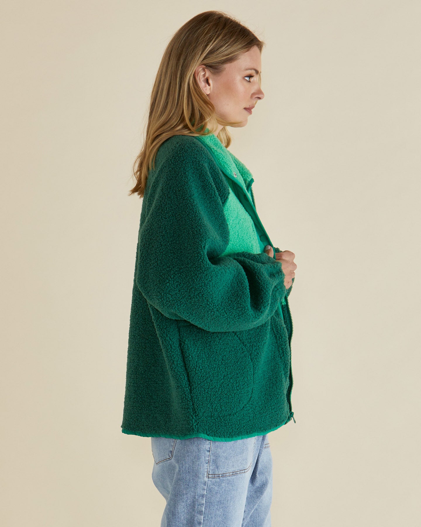 Franklin Fleecy Jacket in Green