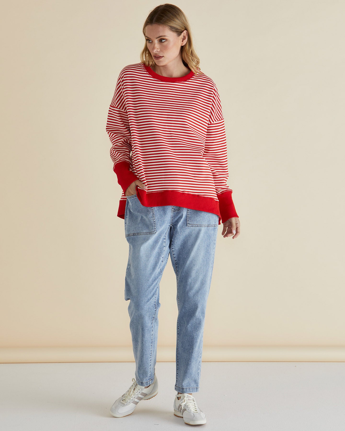 Cove RED Crew Neck Sweater by Betty Basics