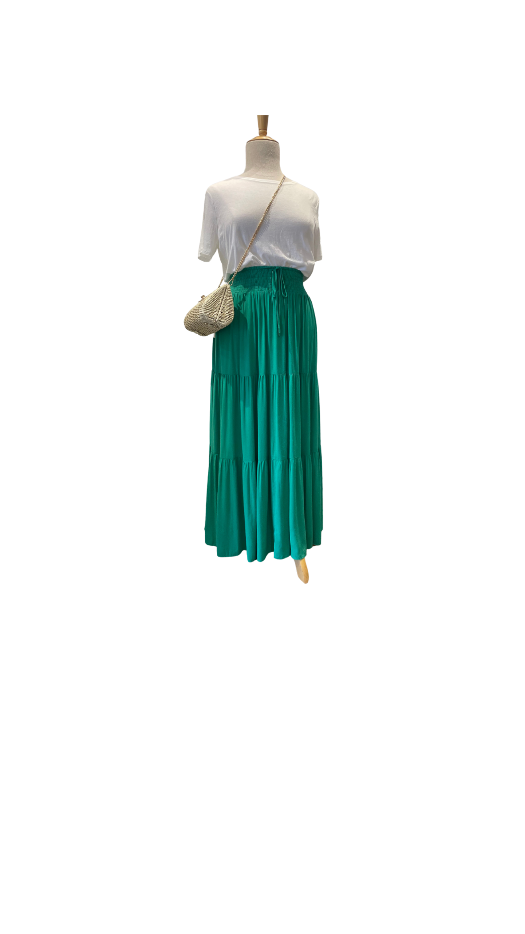 SAIJO Maxi Skirt in Green