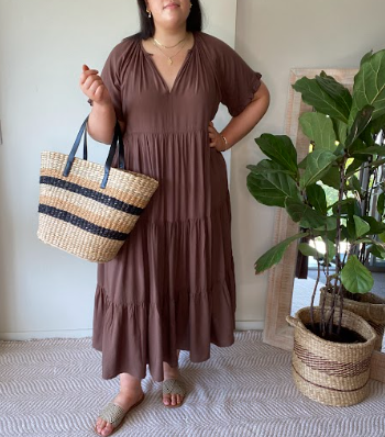 SAIJO Maxi Dress in Chocolate