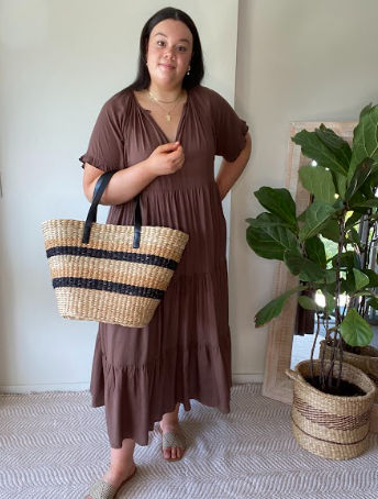 SAIJO Maxi Dress in Chocolate