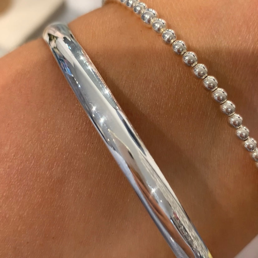 925 Sterling Silver Bangle 6mm x 72mm