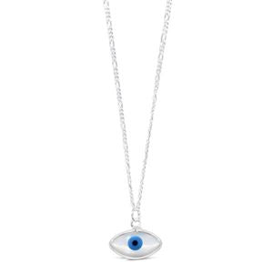 Eye of Horus Necklace with Figaro Chain Silver