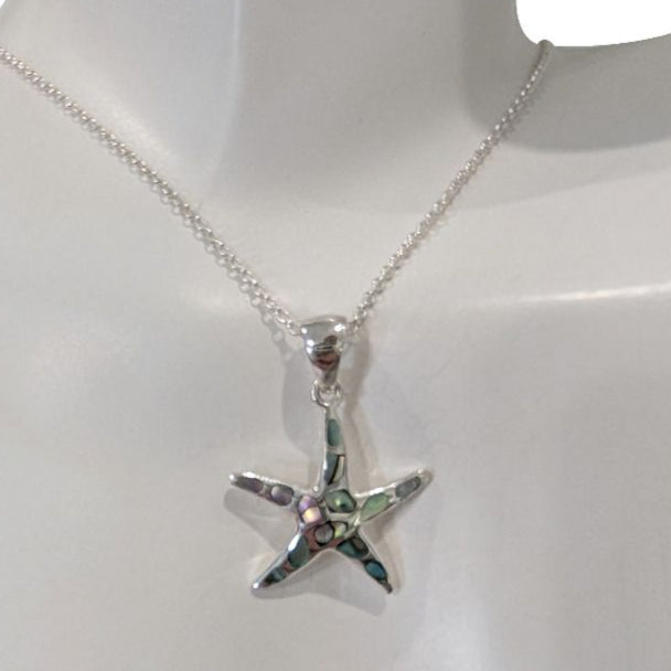 Starfish Paua Shell Pendant Necklace