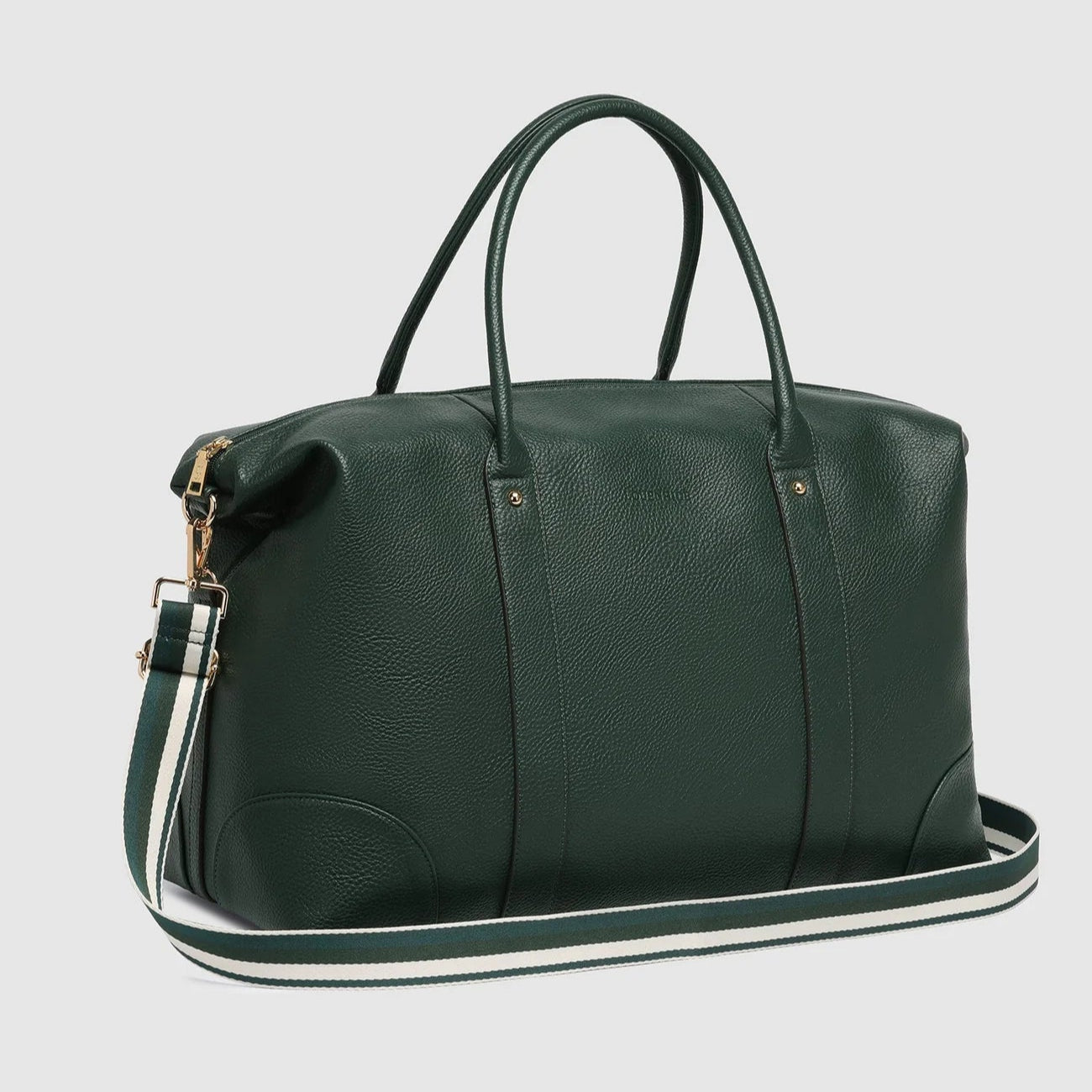 Alexis Weekender Travel Bag Forest Green Stripe