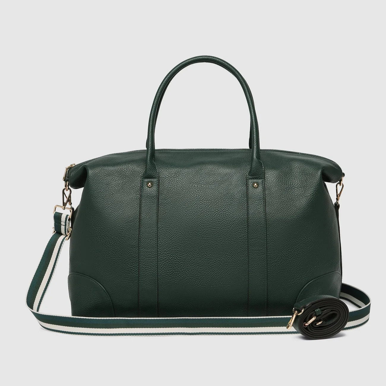 Alexis Weekender Travel Bag Forest Green Stripe