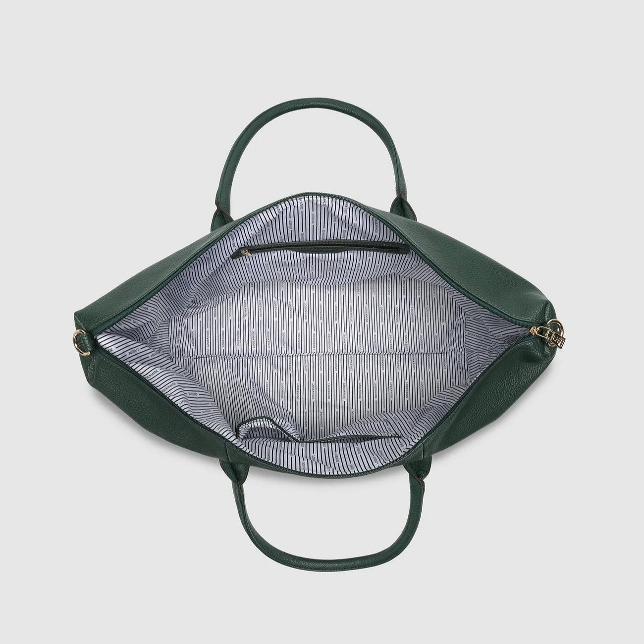 Alexis Weekender Travel Bag Forest Green Stripe