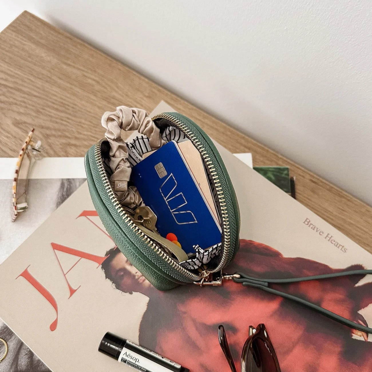 Paige Coin Purse in Forest Green