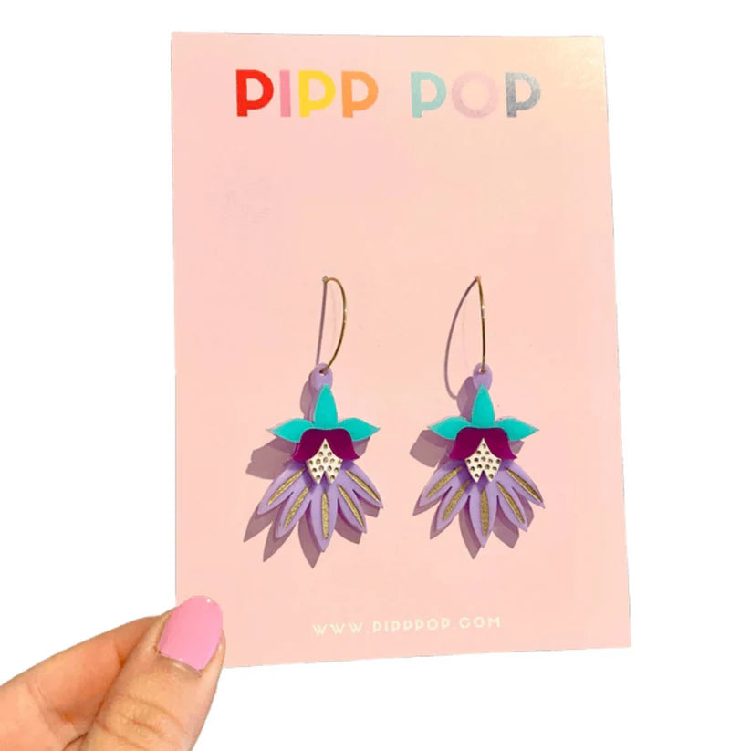 Dancing Blooms Lilac Statement Earrings