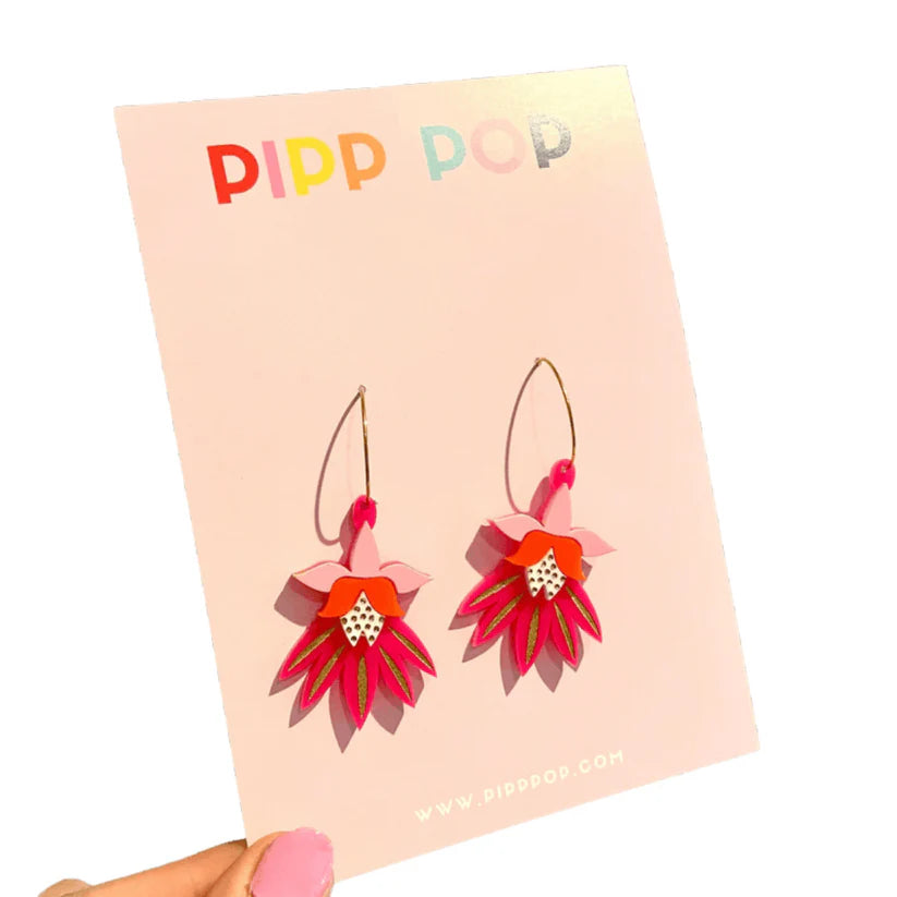 Dancing Blooms Pink Statement Earrings