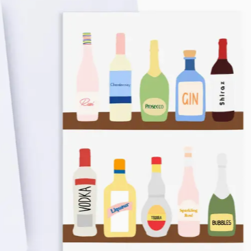 All the Bottles Greeting Card