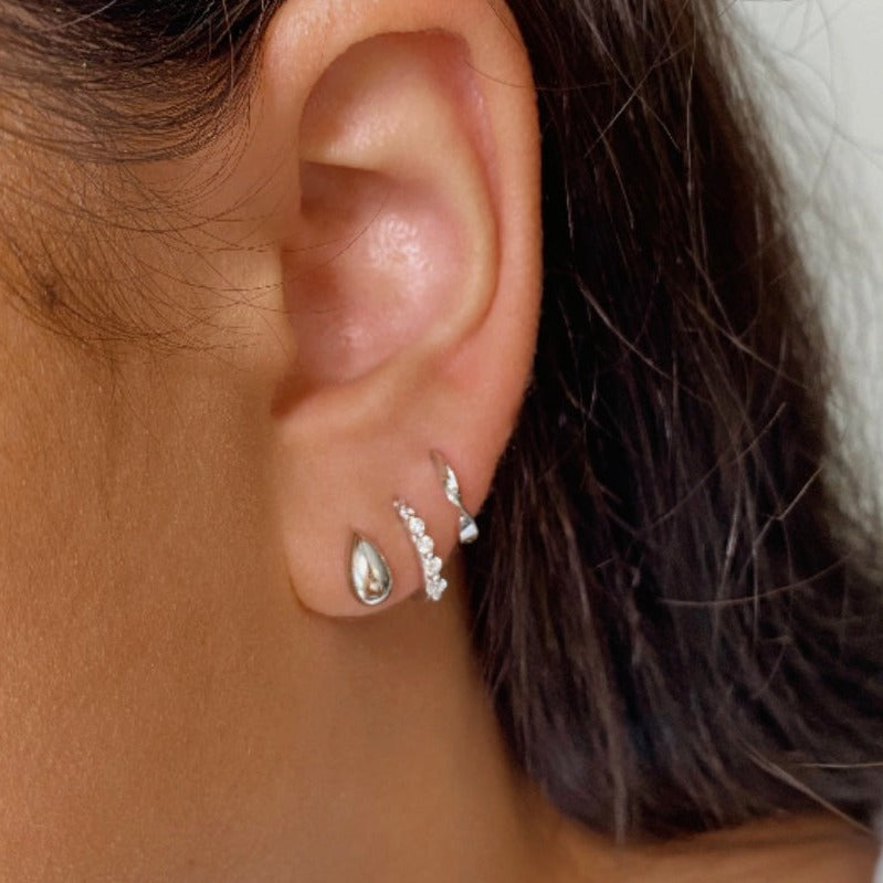Capri Stud Earrings Silver