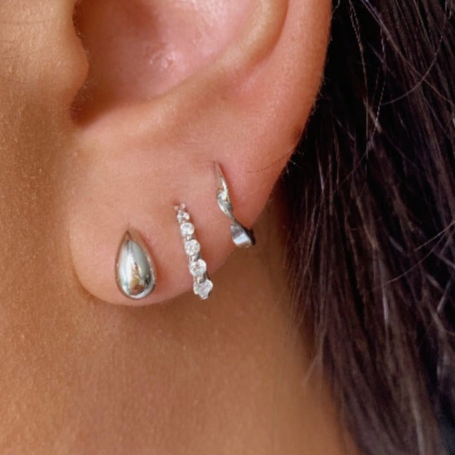 Capri Stud Earrings Silver