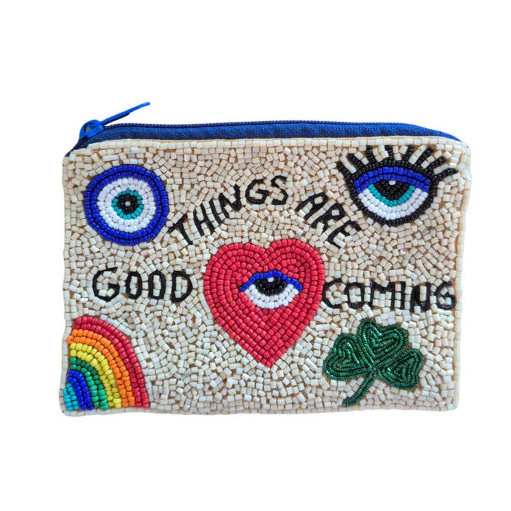 'Good Things Are Coming' Beaded Clutch
