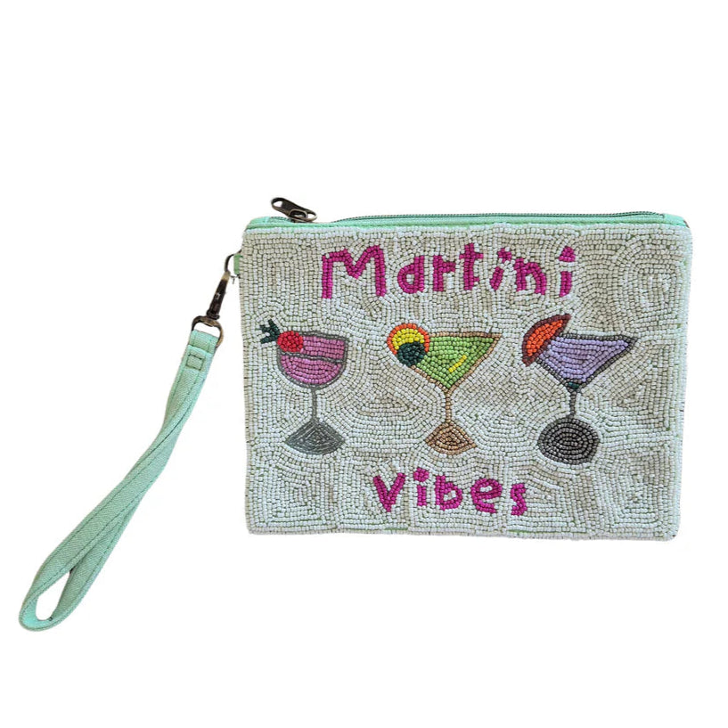 'Martini Vibes' Beaded Clutch