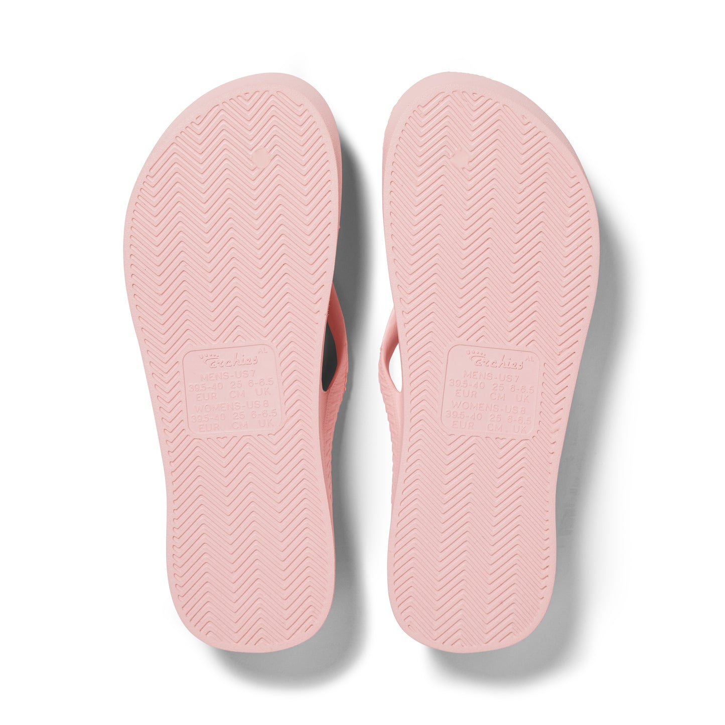 Archies Arch Support Thongs: Pale Pink