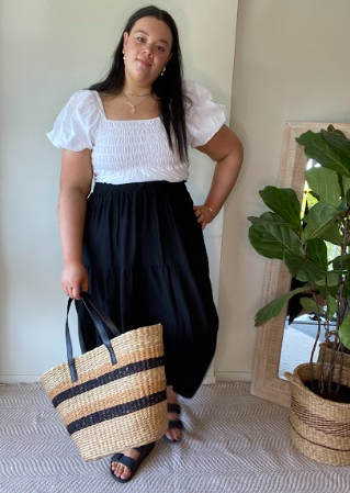 SAIJO Maxi Skirt in Black