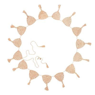 Boho Bunting Crochet Flags Blush