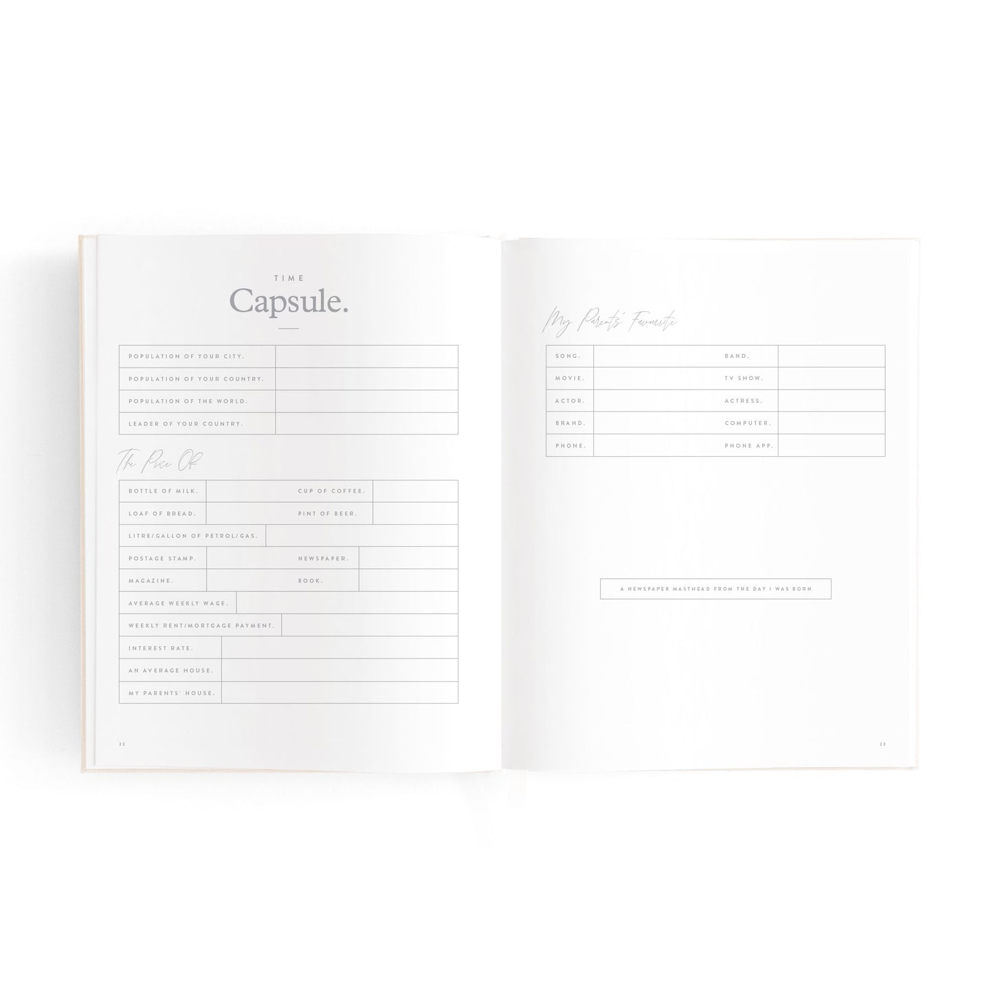 Mini Baby Memories Journal in Oatmeal (Boxed)