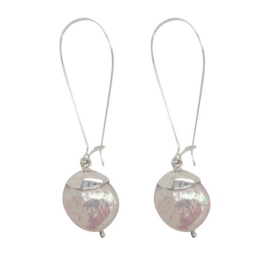 Audery Coin Pearl Earrings