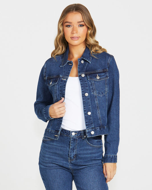 Darcy Denim Jacket in Indigo Wash Blue