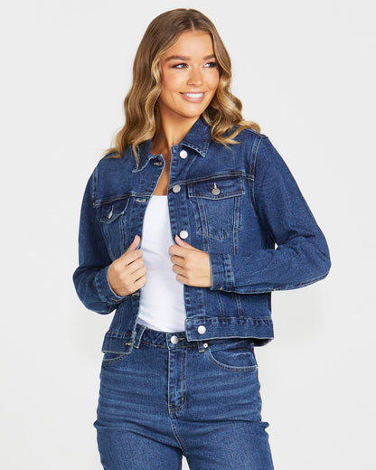 Darcy Denim Jacket in Indigo Wash Blue