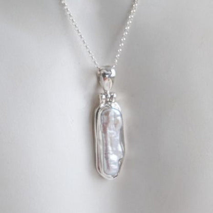 Biwa Freshwater Pearl Pendant Necklace