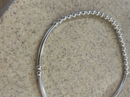 Beaded 925 Sterling Silver Bracelet