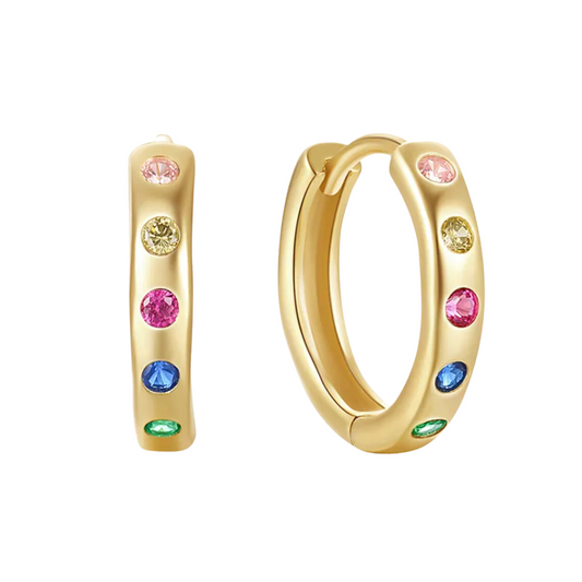 Penny Rainbow Hoop Earrings
