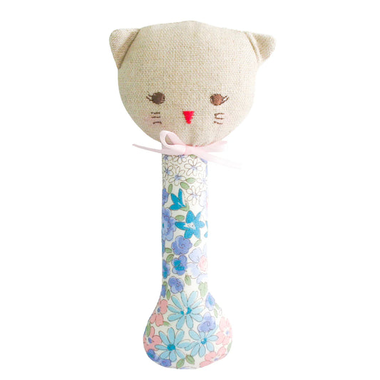 Baby Kitty Stick Rattle Liberty Blue