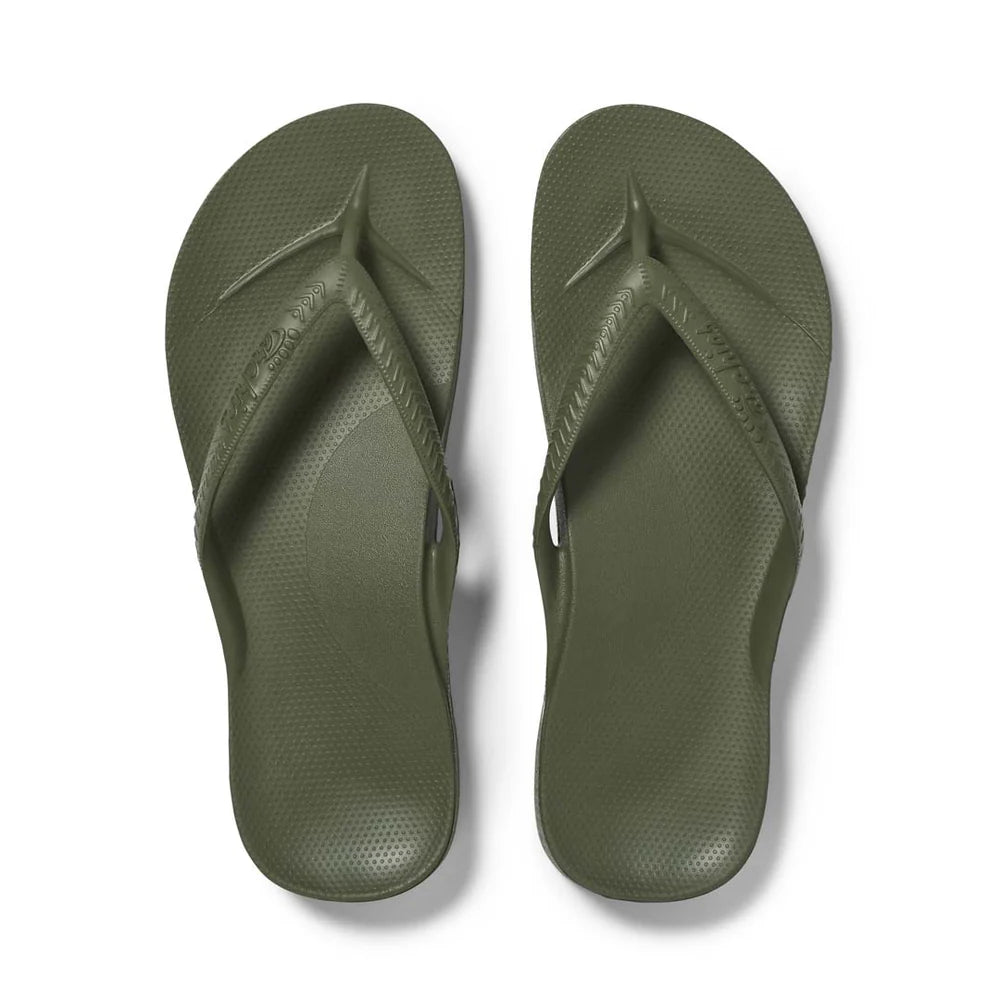 Archies Arch Support Thongs: Khaki