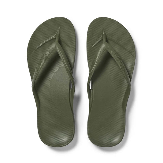 Archies Arch Support Thongs: Khaki