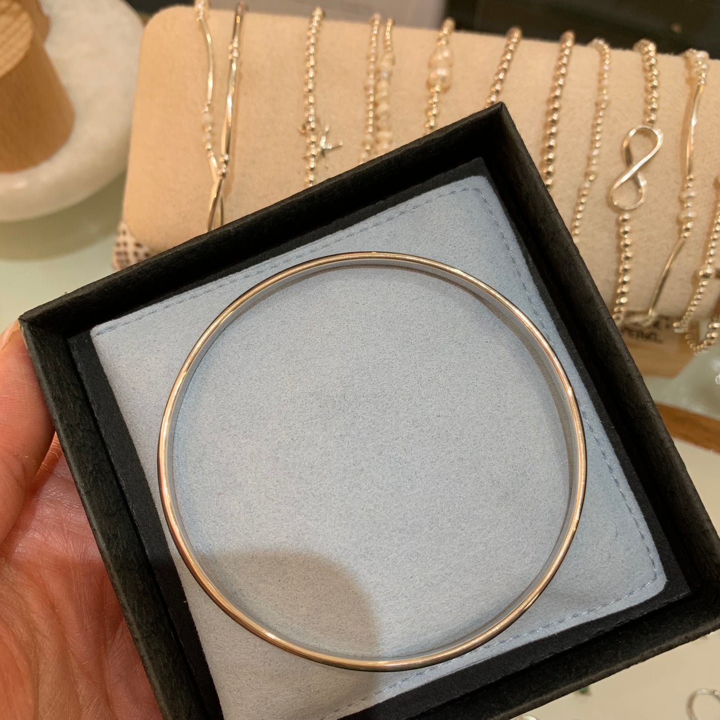 925 Sterling Silver Bangle 4mm x 65mm