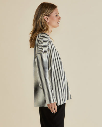 Stripe Brixley Long Sleeve Top by Betty Basics