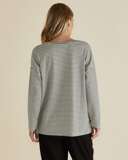 Stripe Brixley Long Sleeve Top by Betty Basics