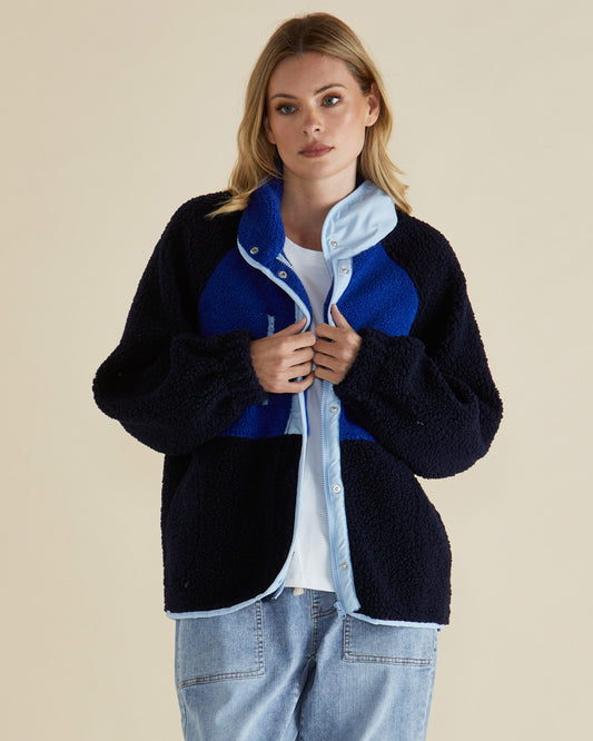 Franklin Fleecy Jacket in Blue