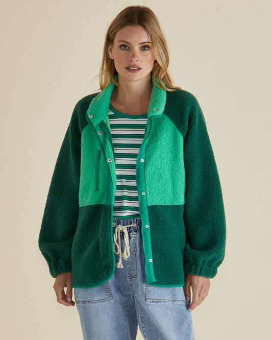 Franklin Fleecy Jacket in Green
