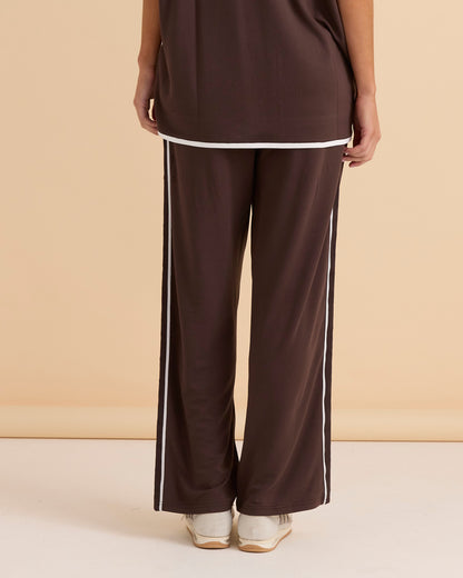 Chocolate Evelyn Wide Leg Jogger by Betty Basics