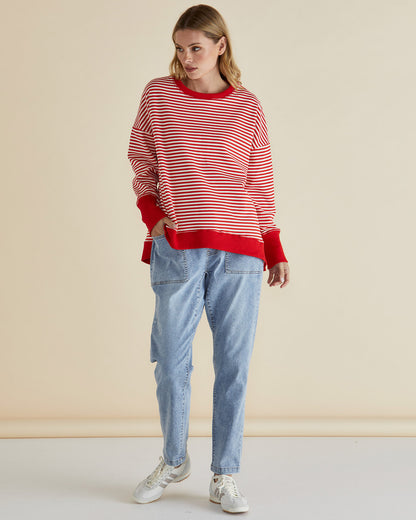 Cove RED Crew Neck Sweater by Betty Basics